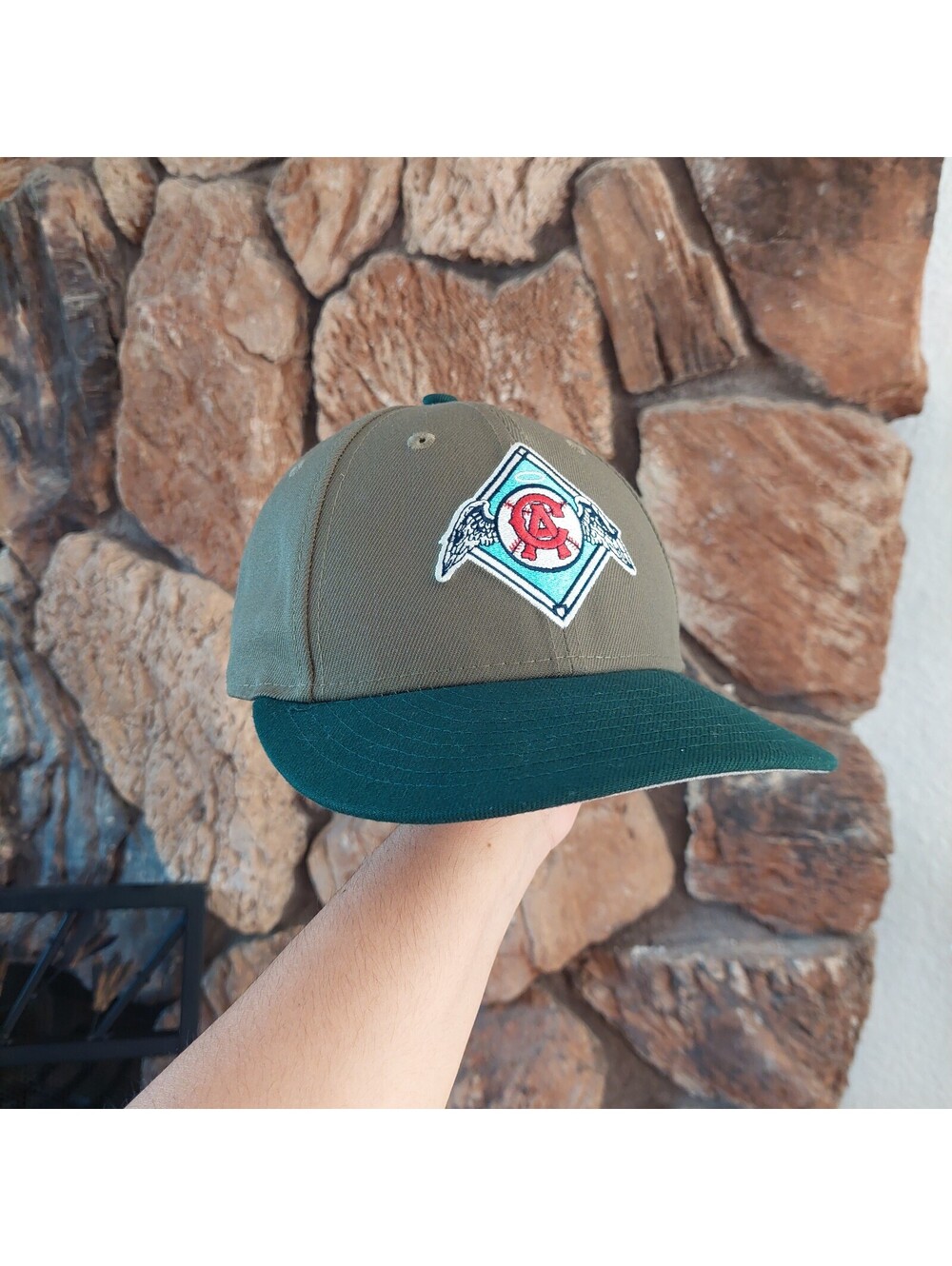 New Era 59FIFTY Cooperstown Collection MLB Baseball Cap Size 7 1/4 Olive Green